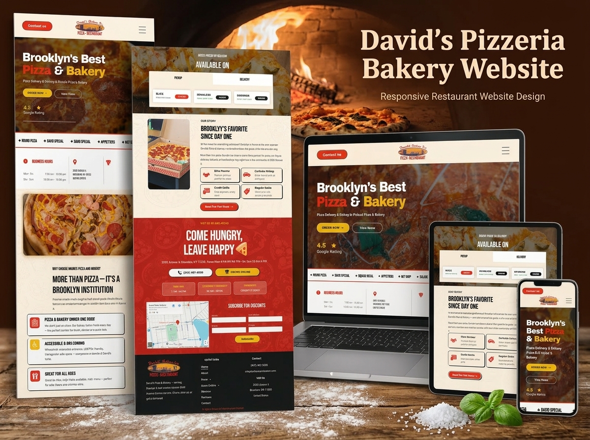 David's Pizzeria website homepage
